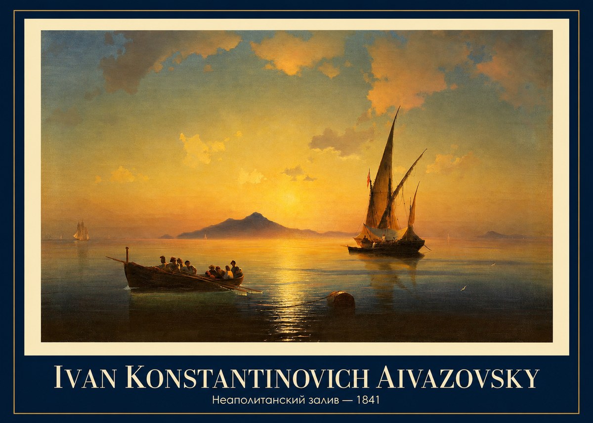 Ivan Konstantinovich Aivazovsky Неаполитанский Залив No1 - Póster