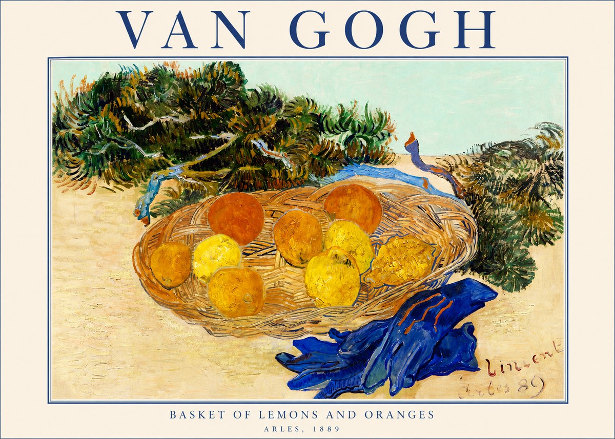 Van Gogh Basket of Lemons and Oranges No4 - Póster