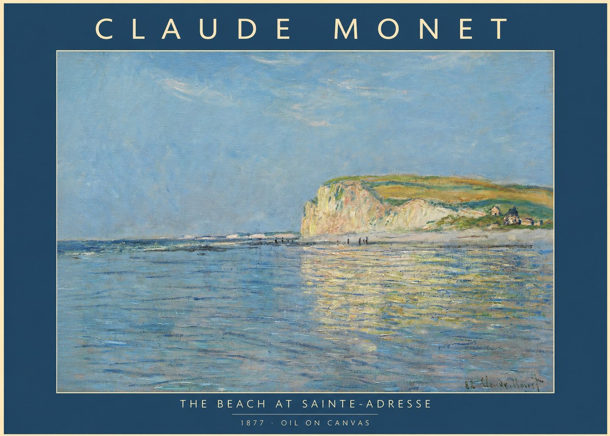 Monet The Beach at Sainte-adresse III No2 - Póster