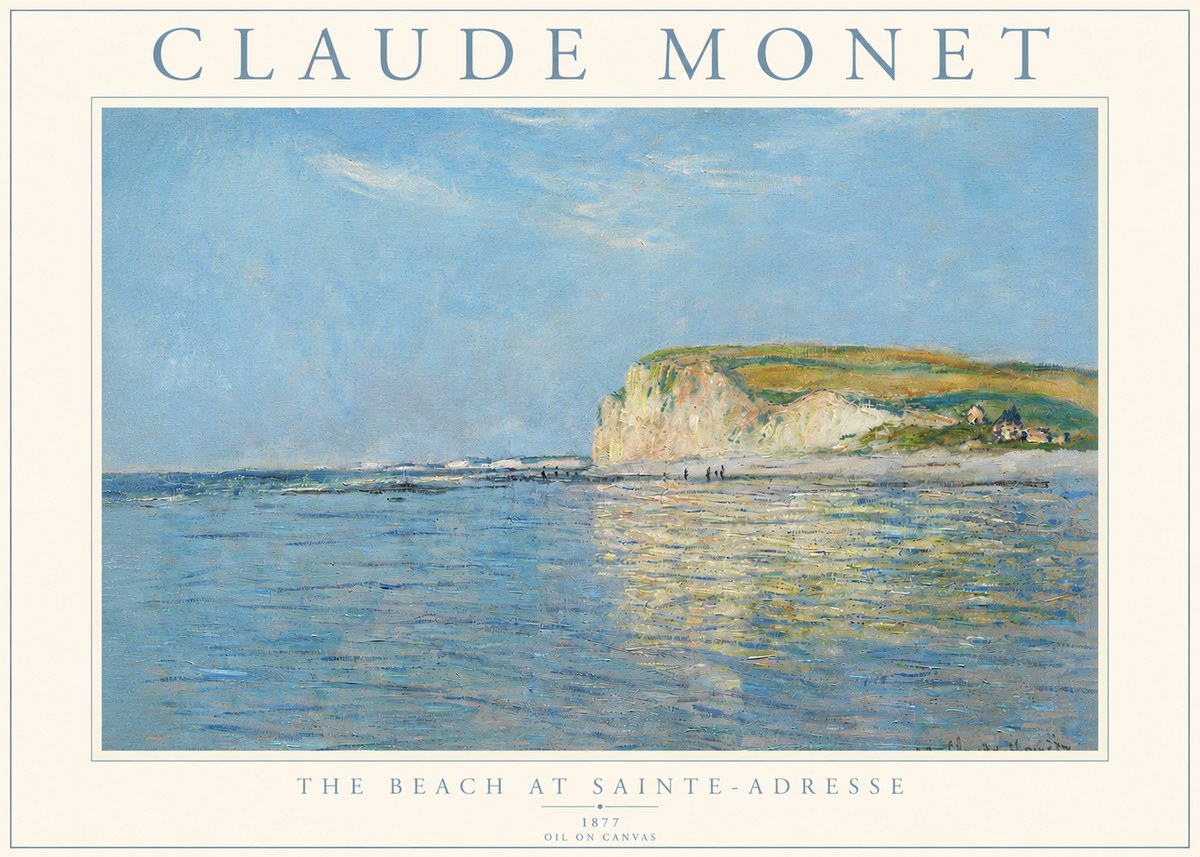 Monet The Beach at Sainte-adresse III No3 - Póster