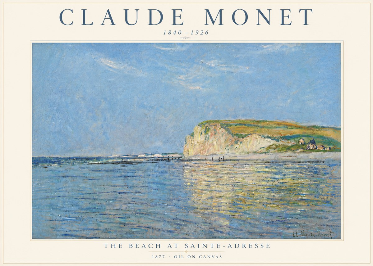 Monet The Beach at Sainte-adresse III No6 - Póster