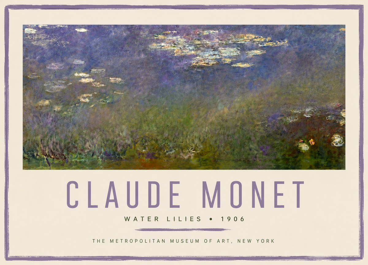 Monet Water Lilies - 1906 No6 - Póster