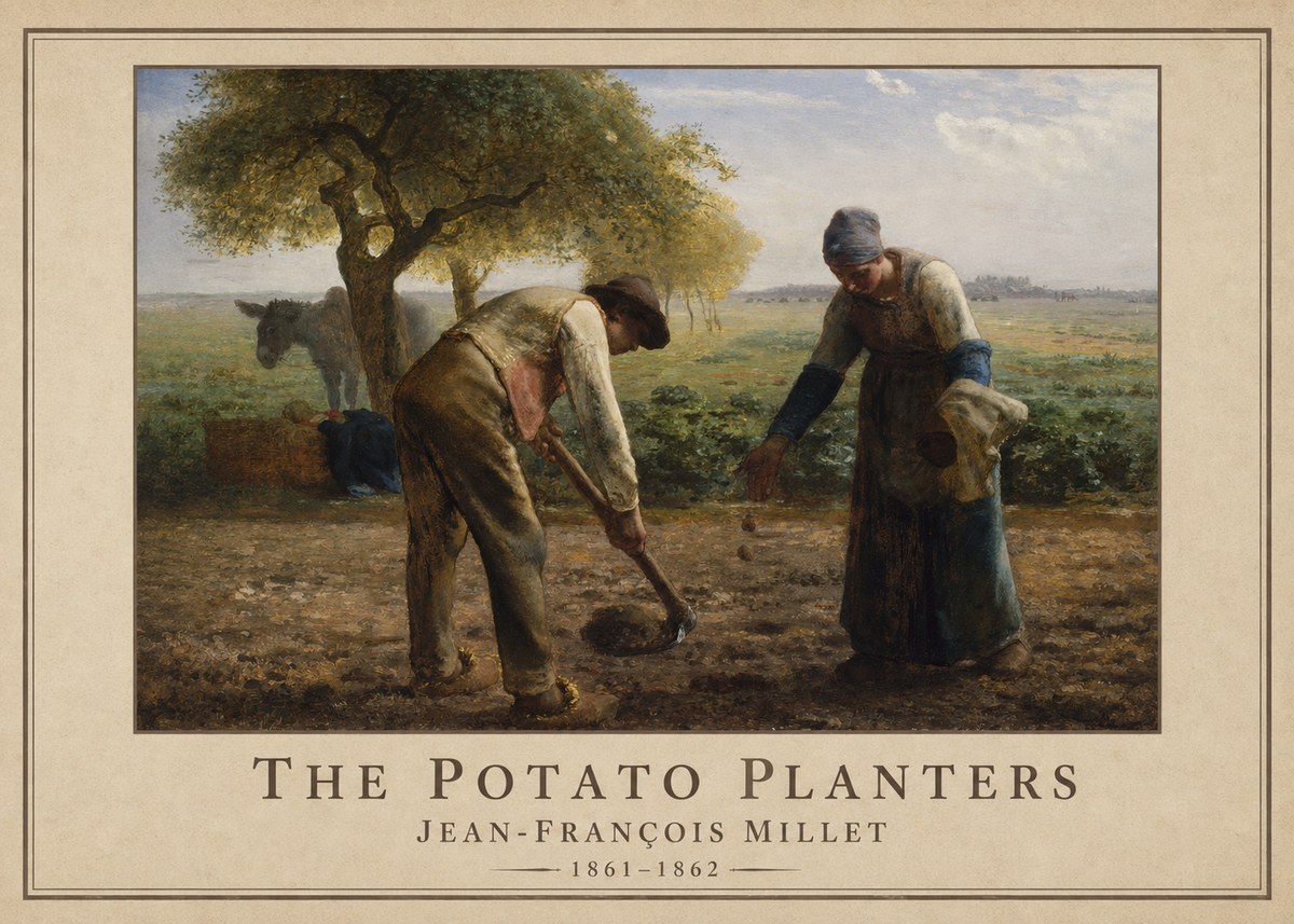 Jean-François Millet The Potato Planters No1 - Póster