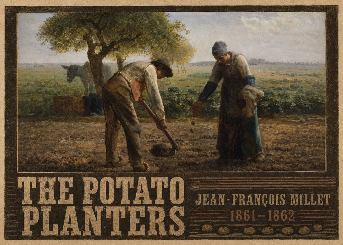 Jean-François Millet The Potato Planters No4 - Póster