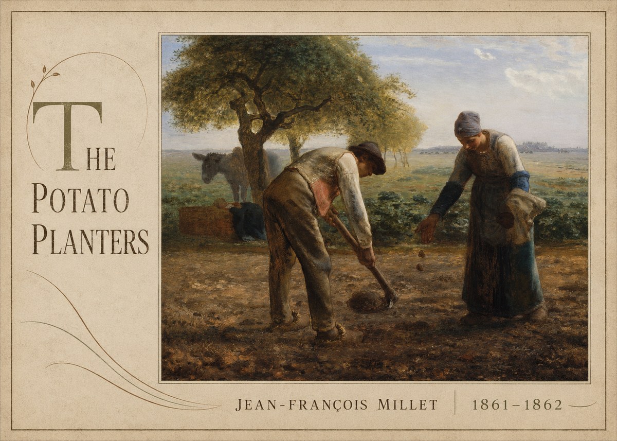 Jean-François Millet The Potato Planters No5 - Póster