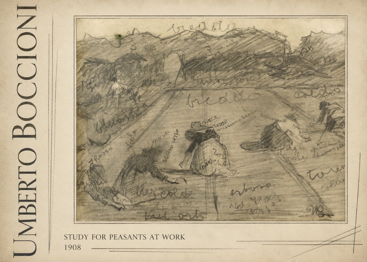 Umberto Boccioni Study for Peasants at Work No3 - Póster