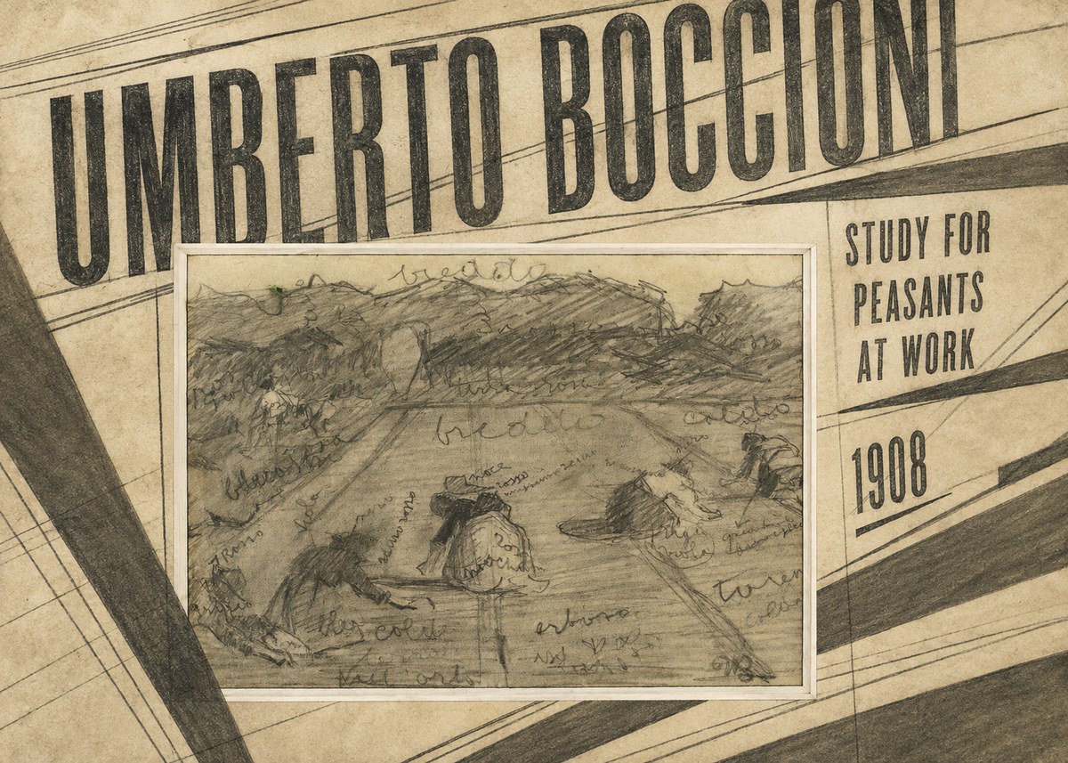 Umberto Boccioni Study for Peasants at Work No4 - Póster