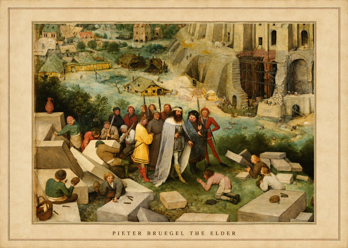 Pieter Bruegel The Tower of Babel XIV No4 - Póster