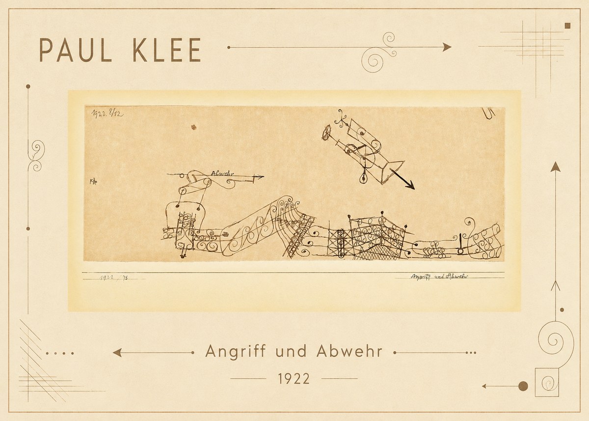 Paul Klee Angriff Und Abwehr No1 - Póster