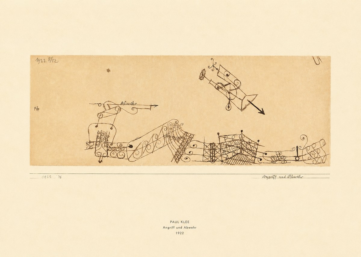 Paul Klee Angriff Und Abwehr No4 - Póster