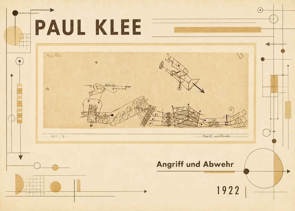 Paul Klee Angriff Und Abwehr No6 - Póster