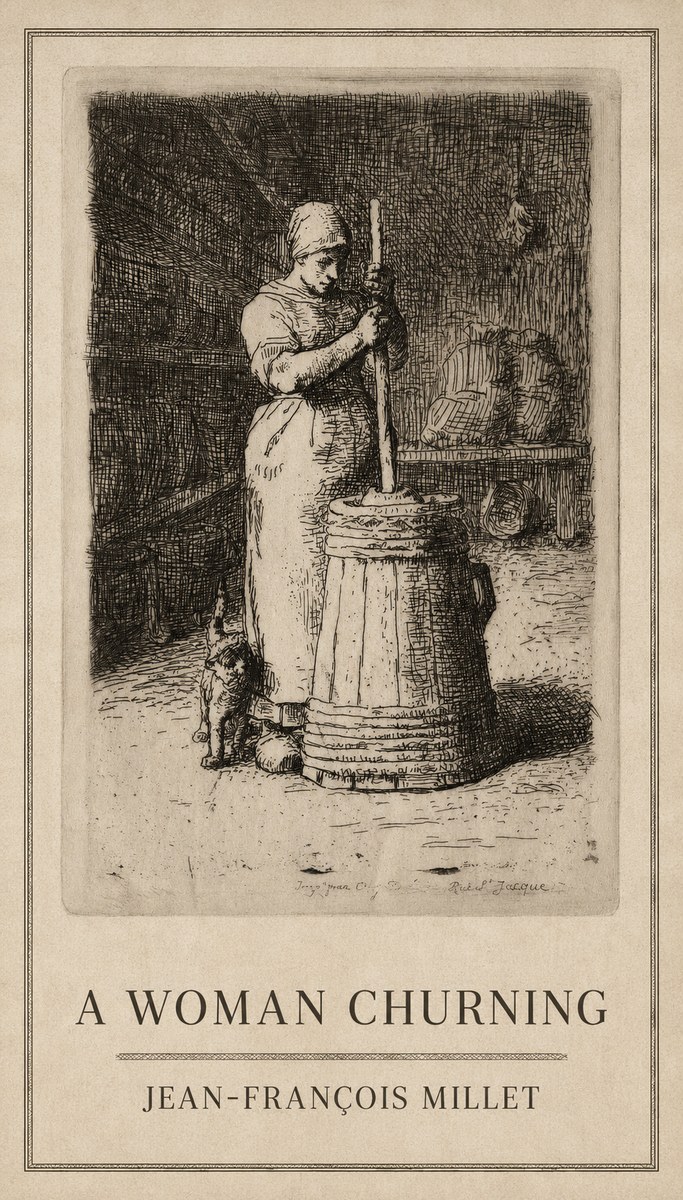 Jean-François Millet A Woman Churning No1 - Póster