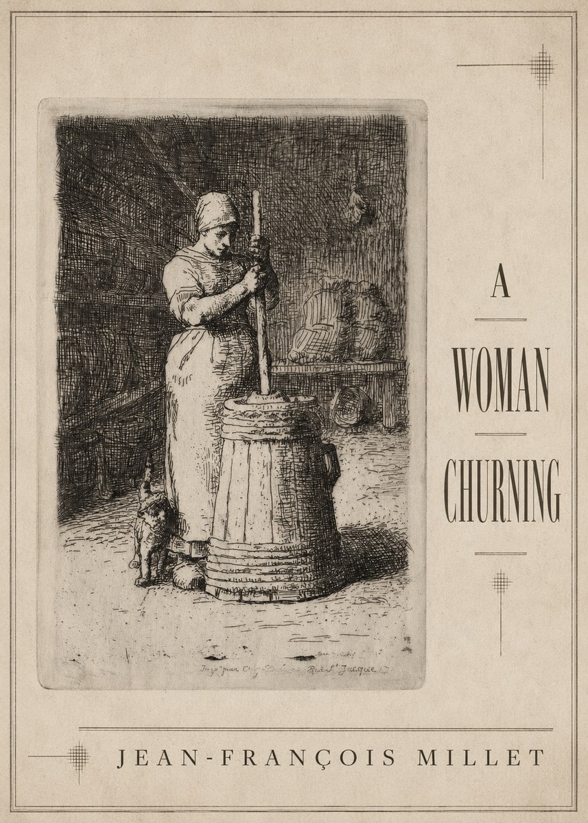 Jean-François Millet A Woman Churning No3 - Póster