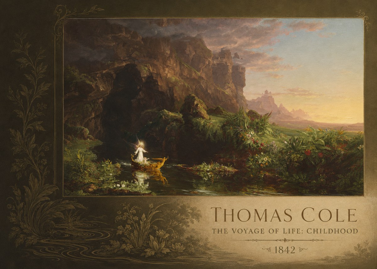 Thomas Cole The Voyage of Life: Childhood IV No2 - Póster