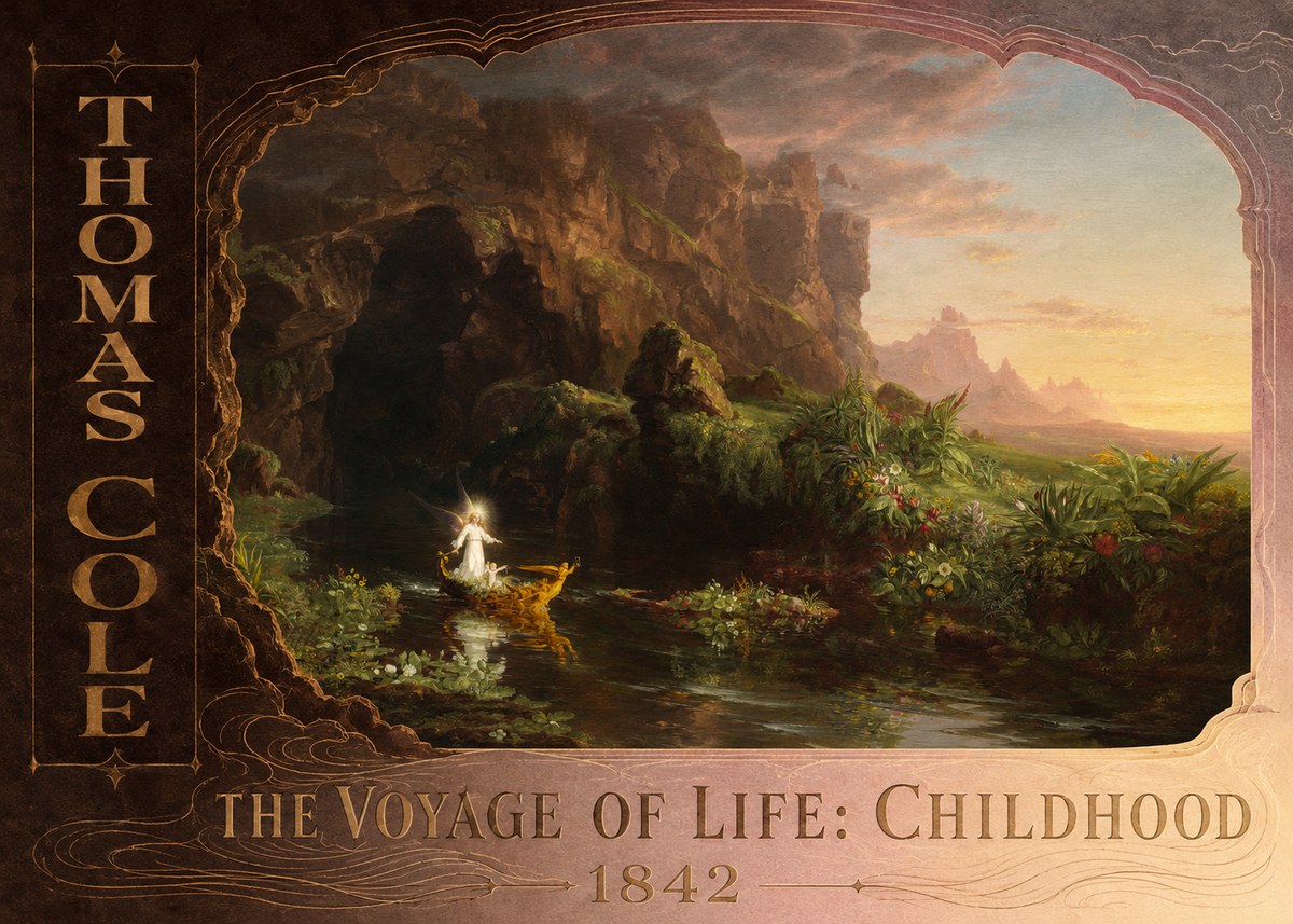 Thomas Cole The Voyage of Life: Childhood IV No3 - Póster