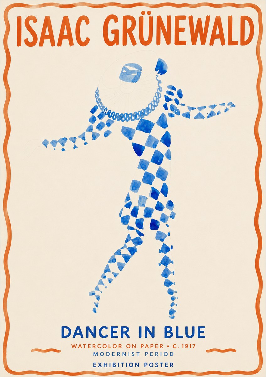 Isaac Grünewald Dancer in Blue No2 - Póster