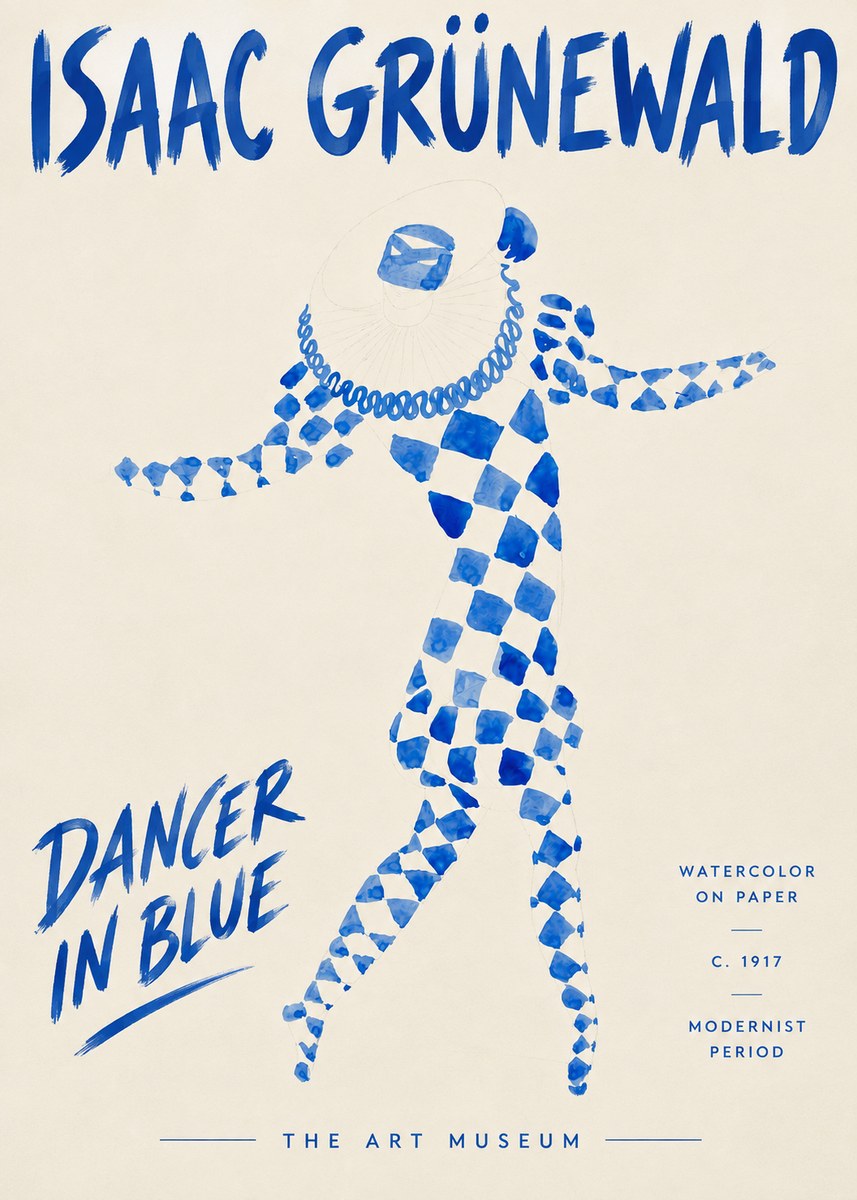 Isaac Grünewald Dancer in Blue No3 - Póster