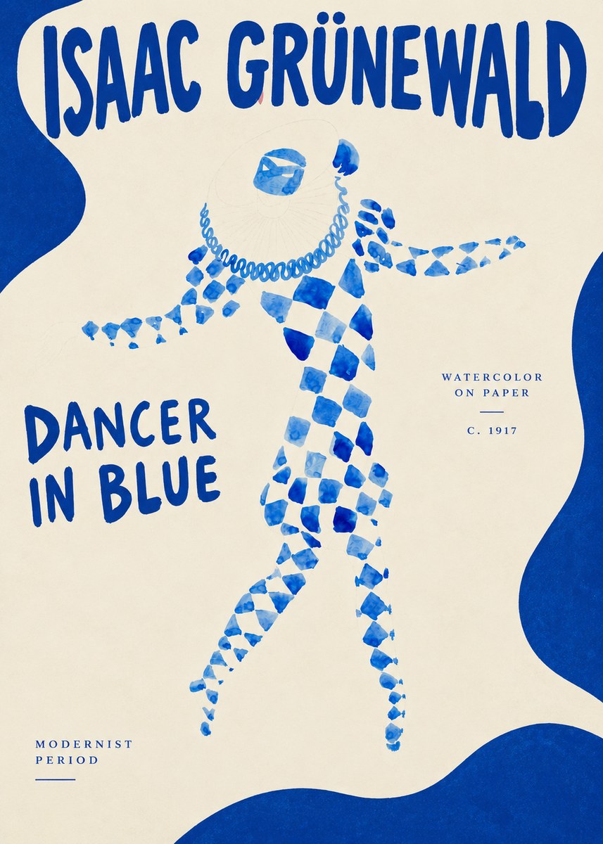 Isaac Grünewald Dancer in Blue No4 - Póster