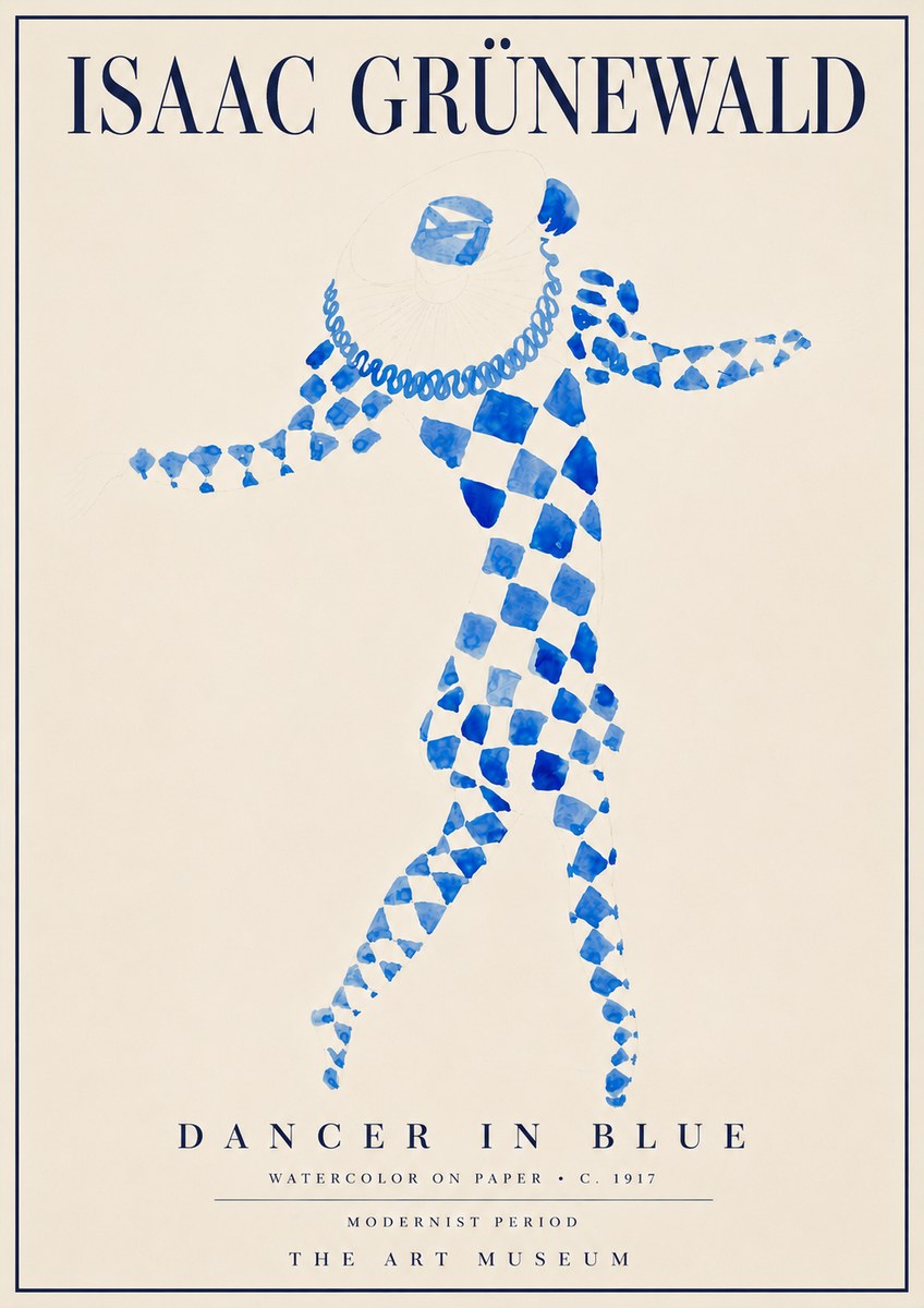 Isaac Grünewald Dancer in Blue No5 - Póster