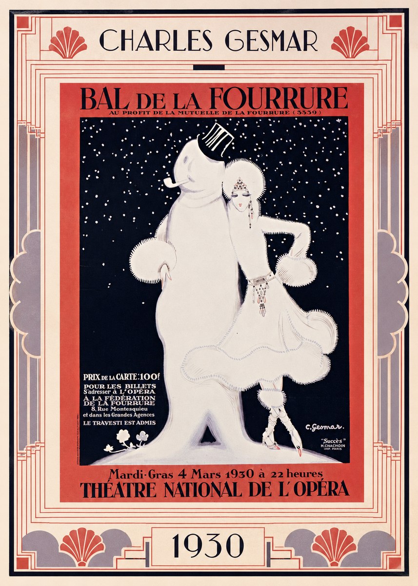 Charles Gesmar Bal De La Fourrure II No1 - Póster