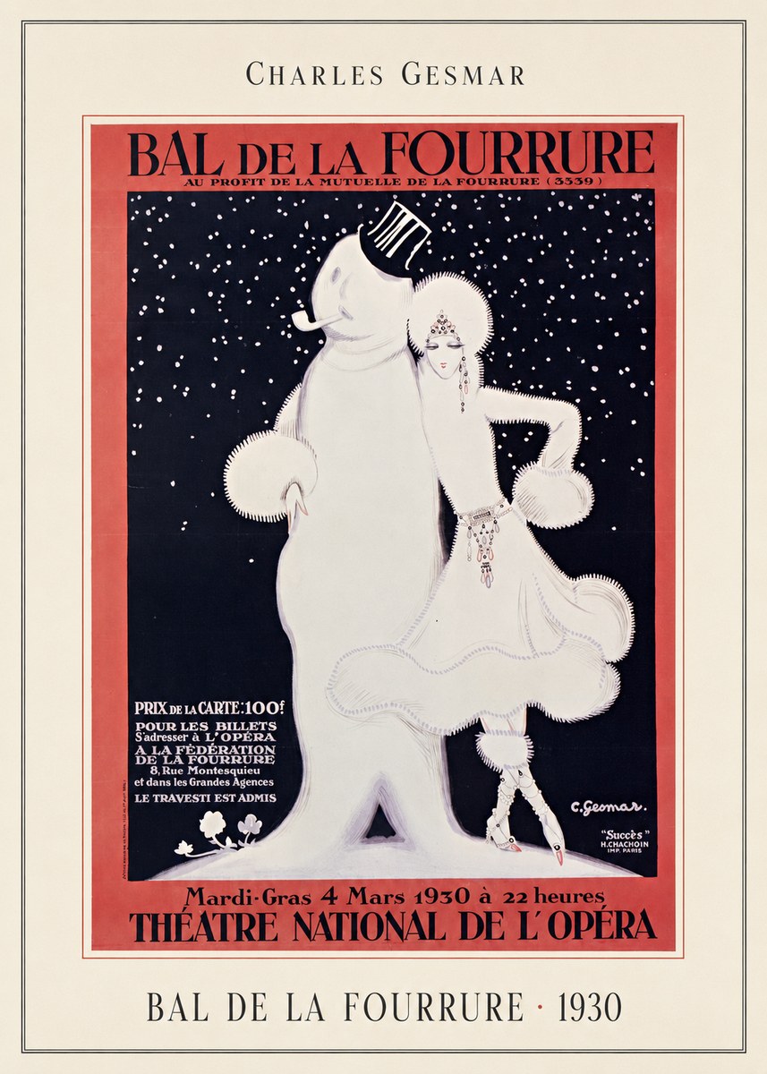 Charles Gesmar Bal De La Fourrure II No4 - Póster