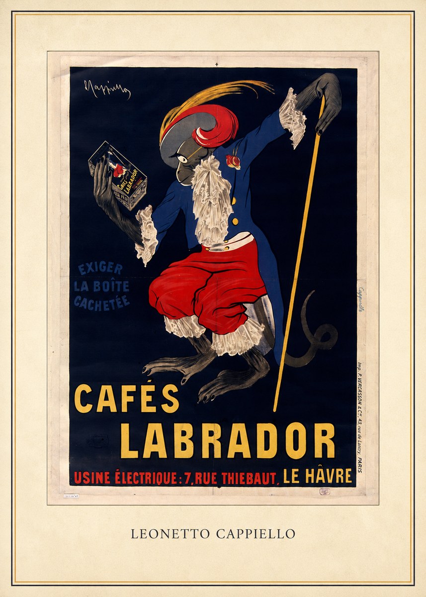 Leonetto Cappiello Cafés Labrador No4 - Póster