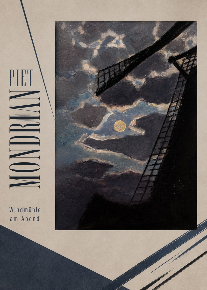 Piet Mondrian Windmühle Am Abend II No2 - Póster