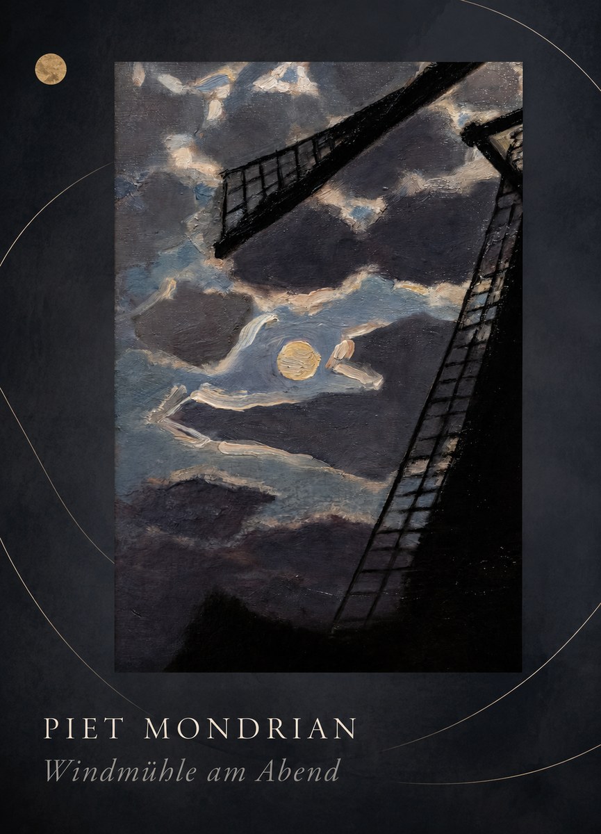Piet Mondrian Windmühle Am Abend II No4 - Póster
