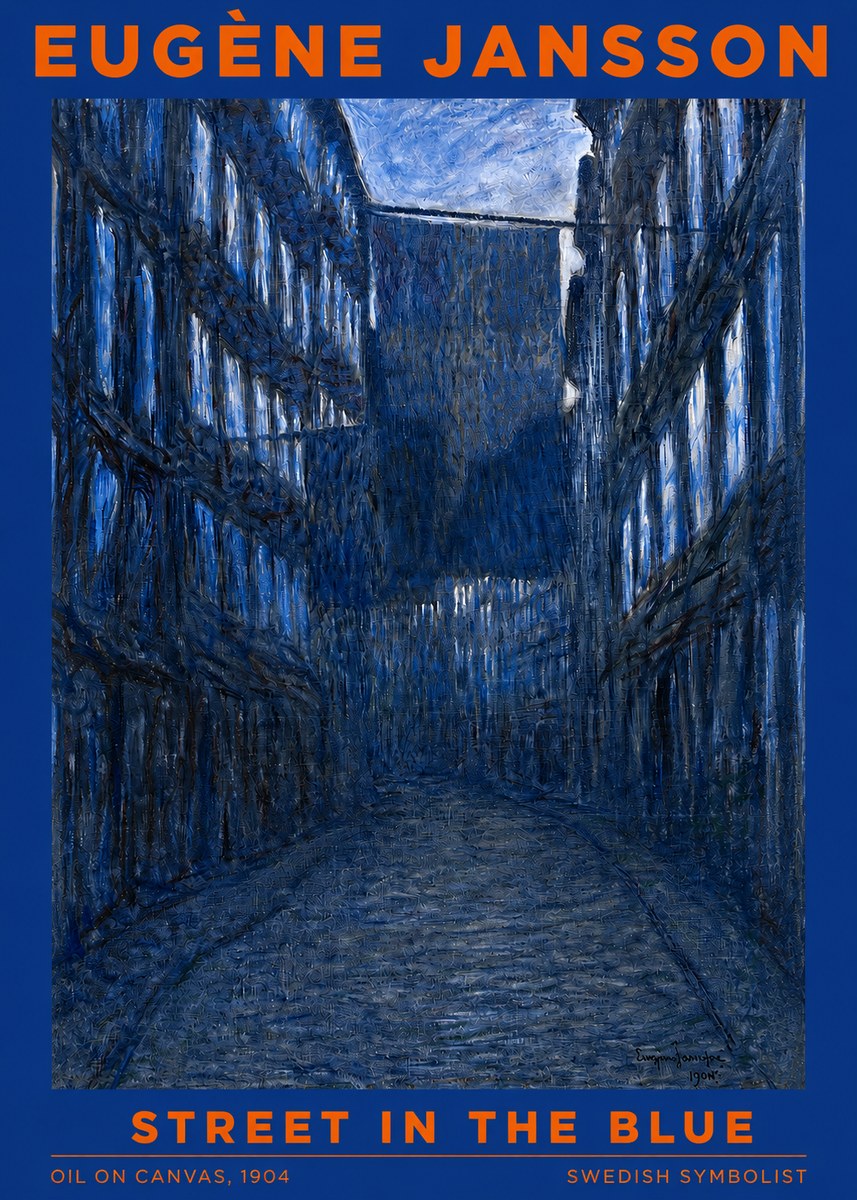 Eugène Jansson Street in the Blue No2 - Póster