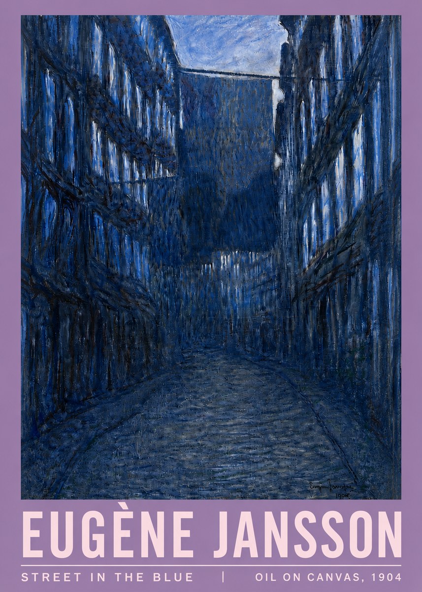 Eugène Jansson Street in the Blue No3 - Póster