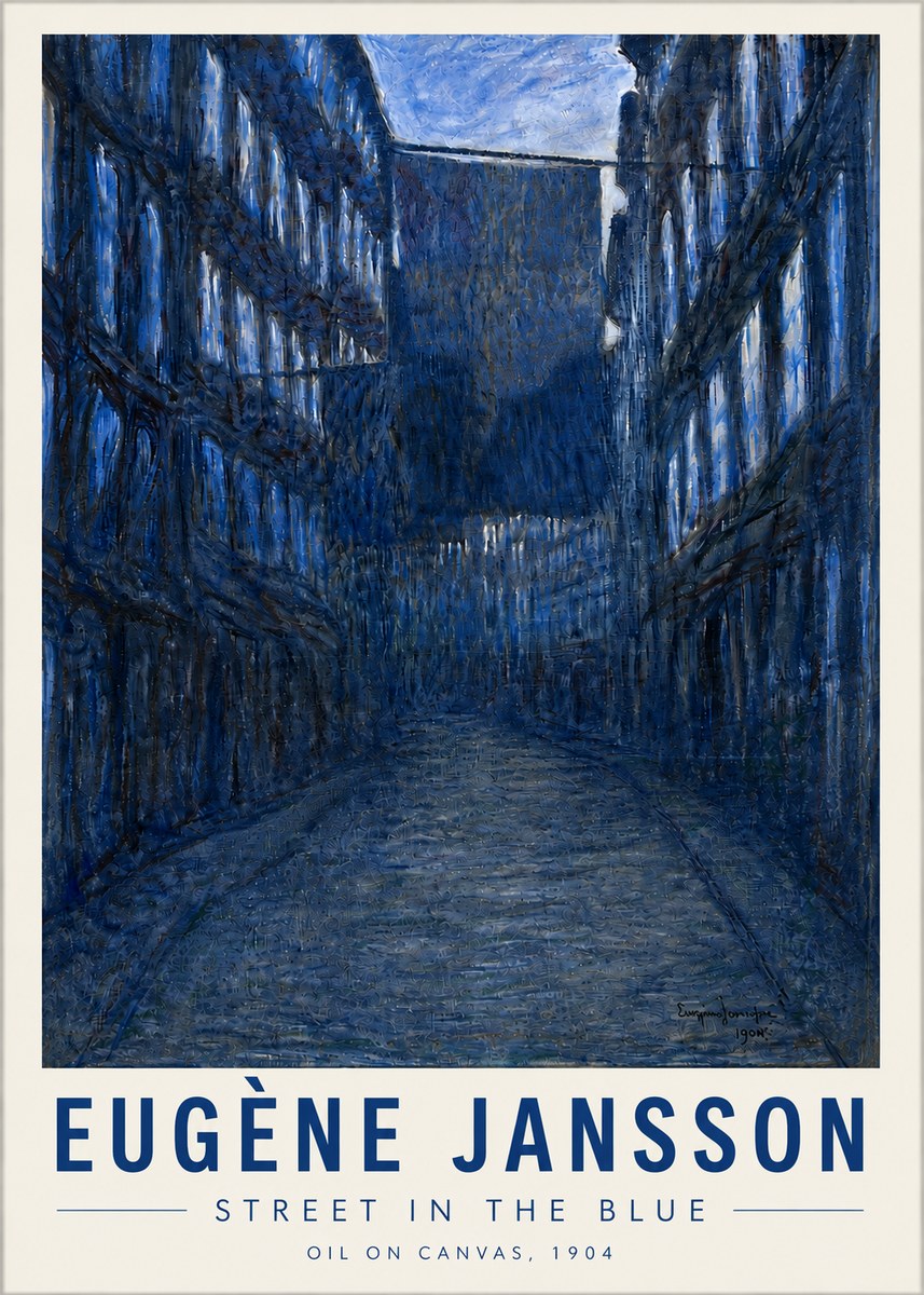 Eugène Jansson Street in the Blue No5 - Póster
