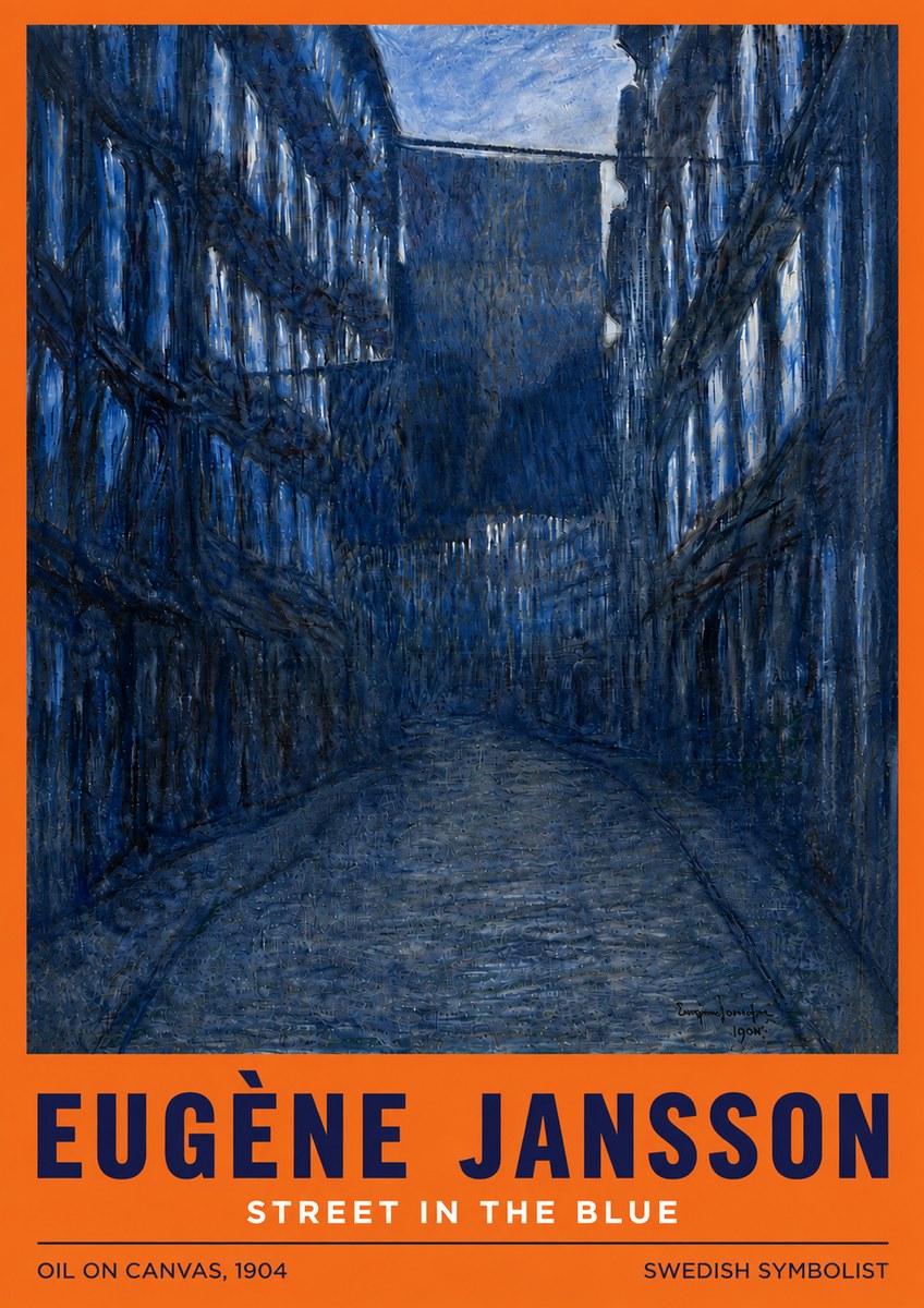 Eugène Jansson Street in the Blue No6 - Póster