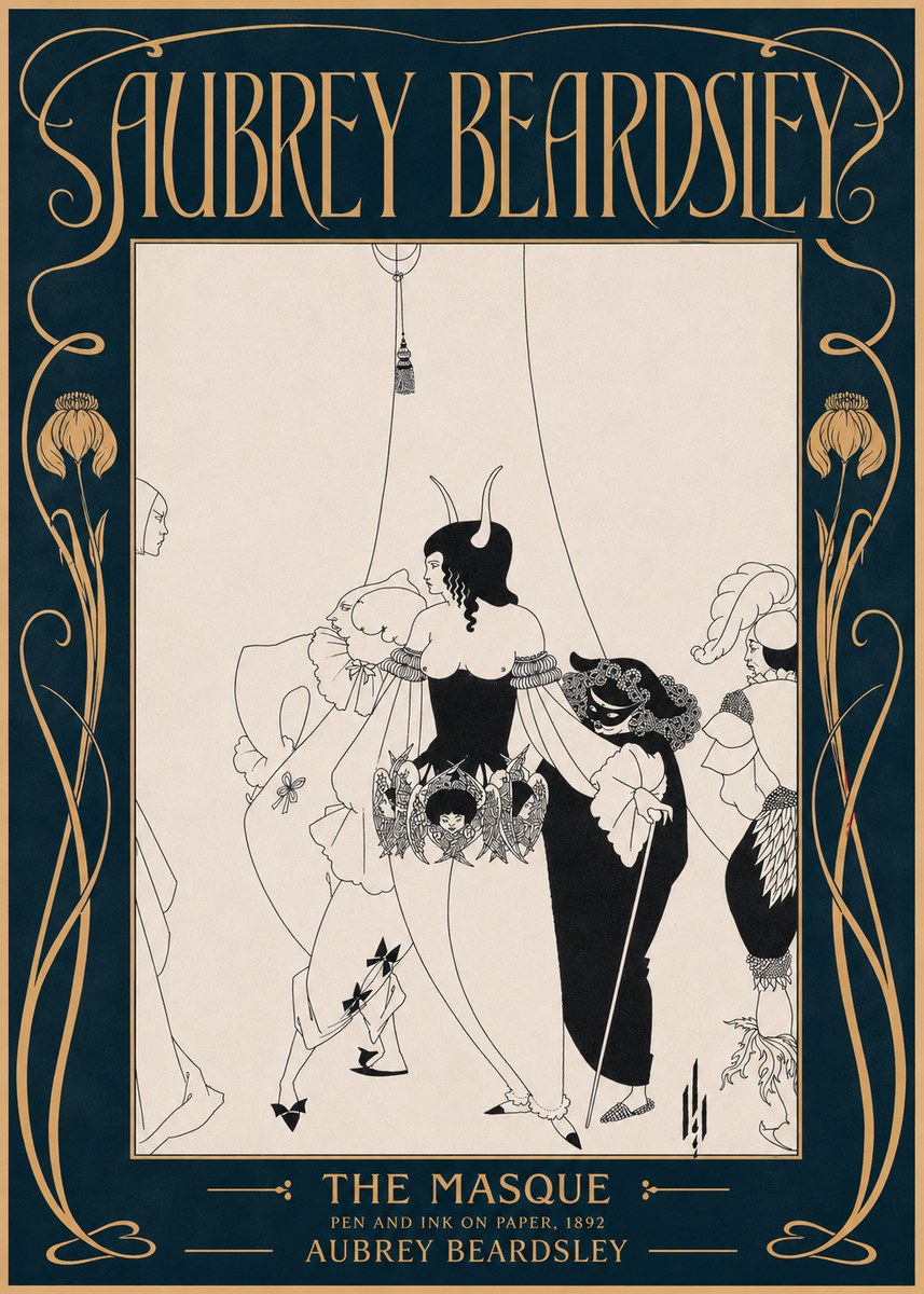 Aubrey Beardsley The Masque No4 - Póster