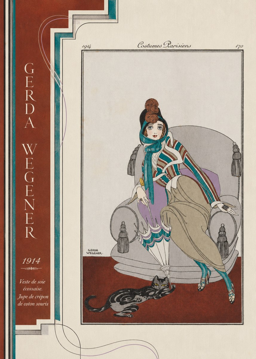 Gerda Wegener Veste De Soie Écossaise. Jupe De Crépon De Coton Souris. No2 - Póster