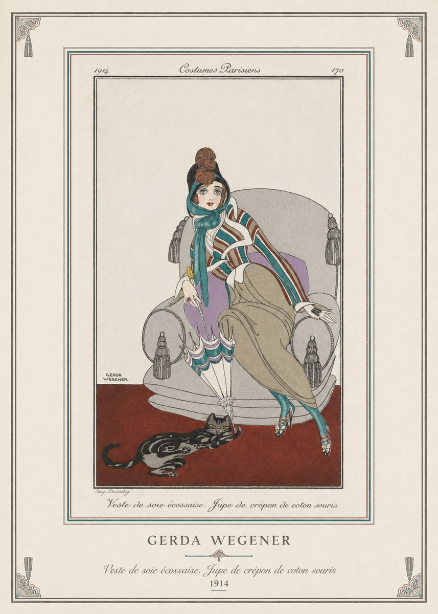 Gerda Wegener Veste De Soie Écossaise. Jupe De Crépon De Coton Souris. No3 - Póster