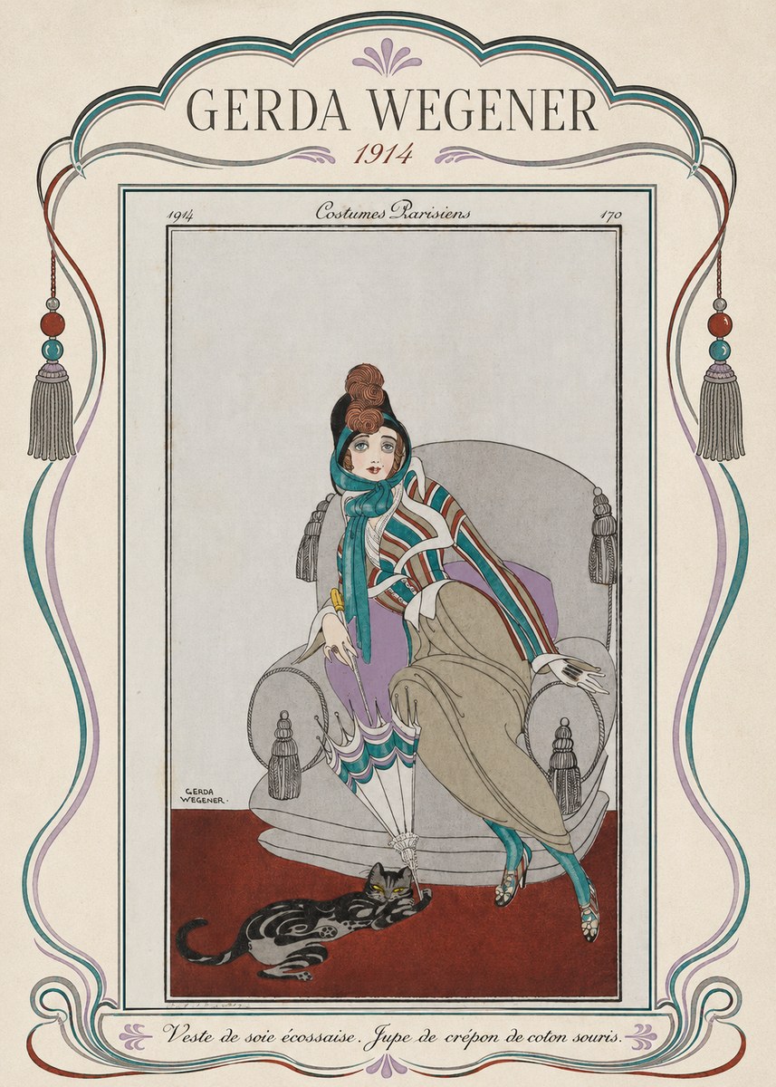 Gerda Wegener Veste De Soie Écossaise. Jupe De Crépon De Coton Souris. No4 - Póster