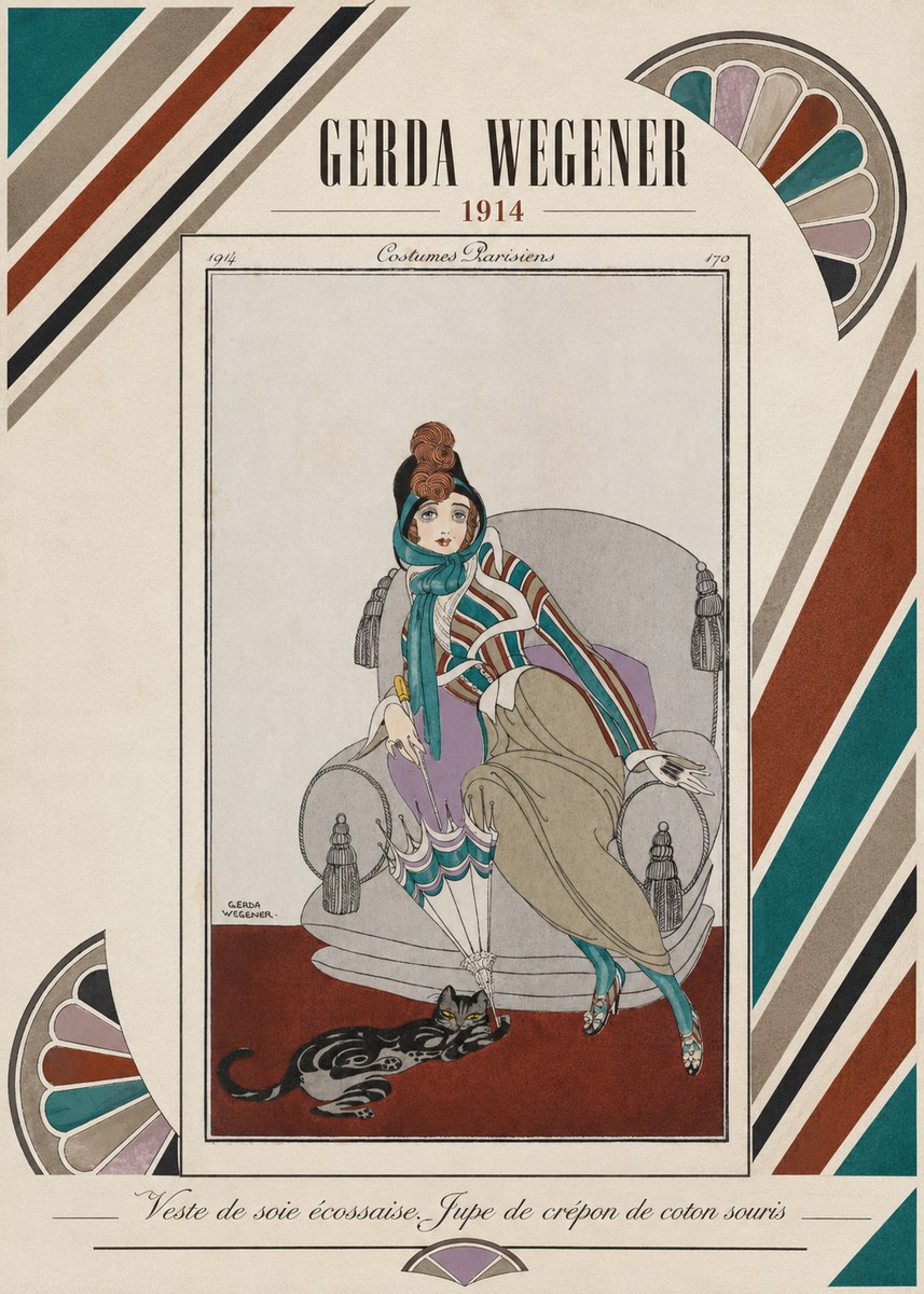 Gerda Wegener Veste De Soie Écossaise. Jupe De Crépon De Coton Souris. No5 - Póster