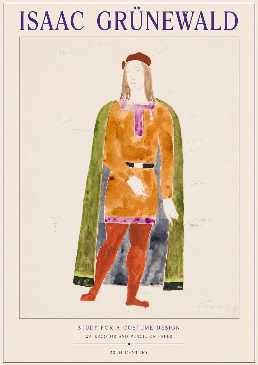 Isaac Grünewald Study for a Costume Design No1 - Póster