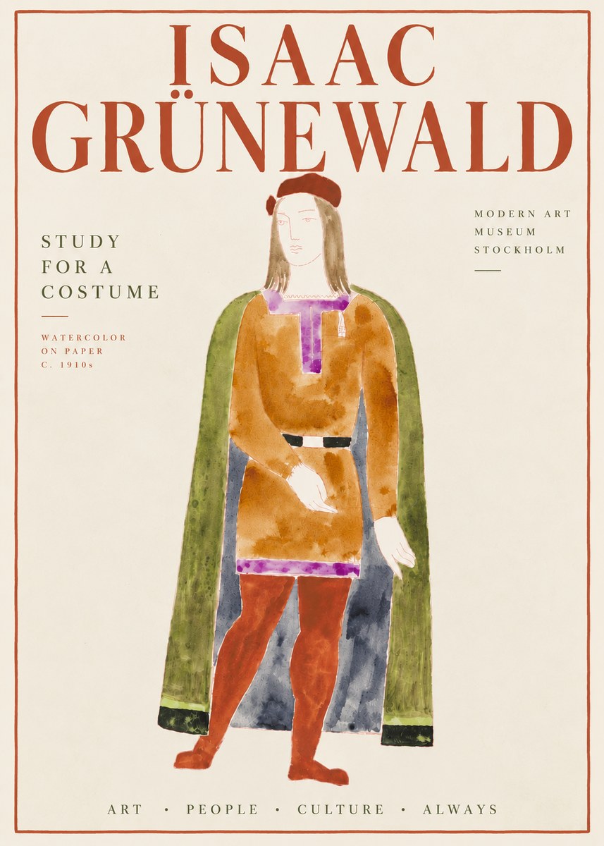 Isaac Grünewald Study for a Costume Design No6 - Póster