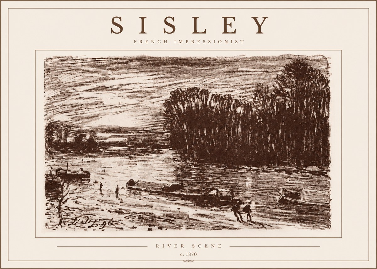 Sisley River Scene No5 - Póster