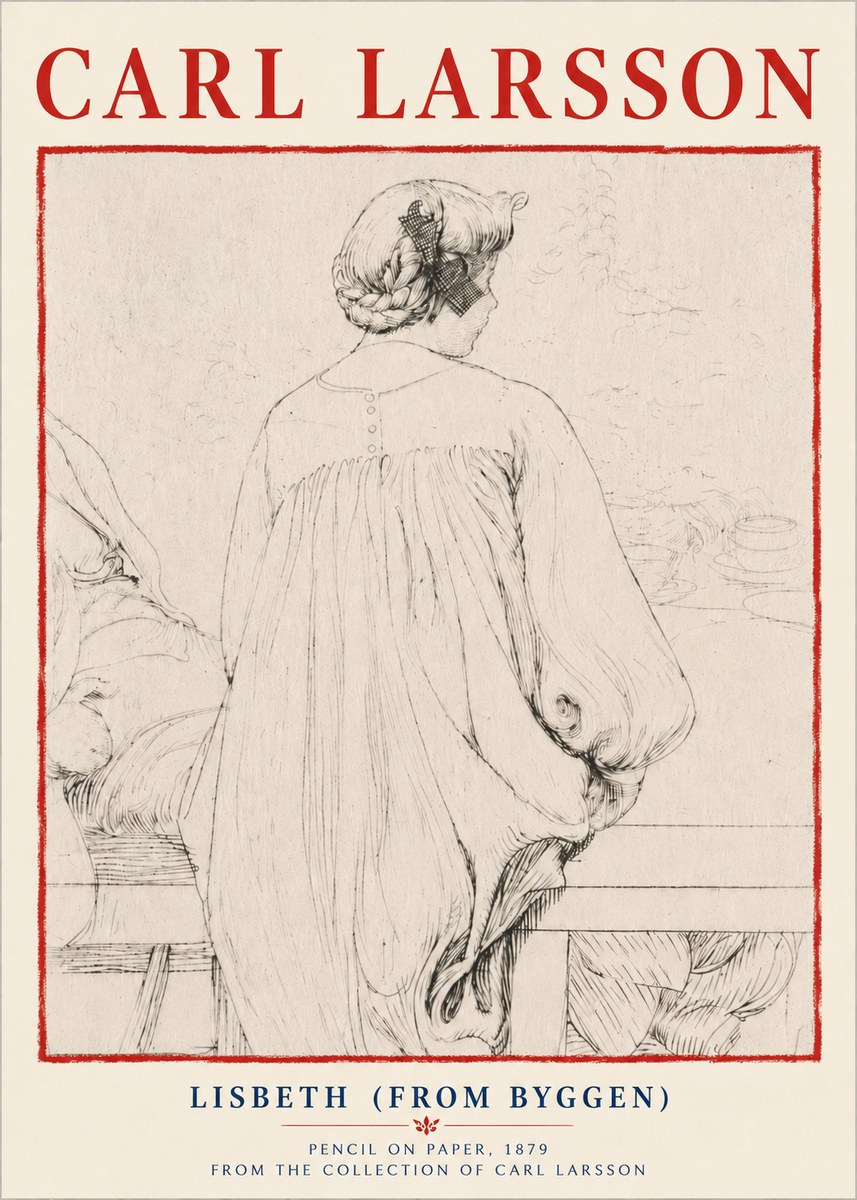Carl Larsson Lisbeth (from Byggen) No6 - Póster