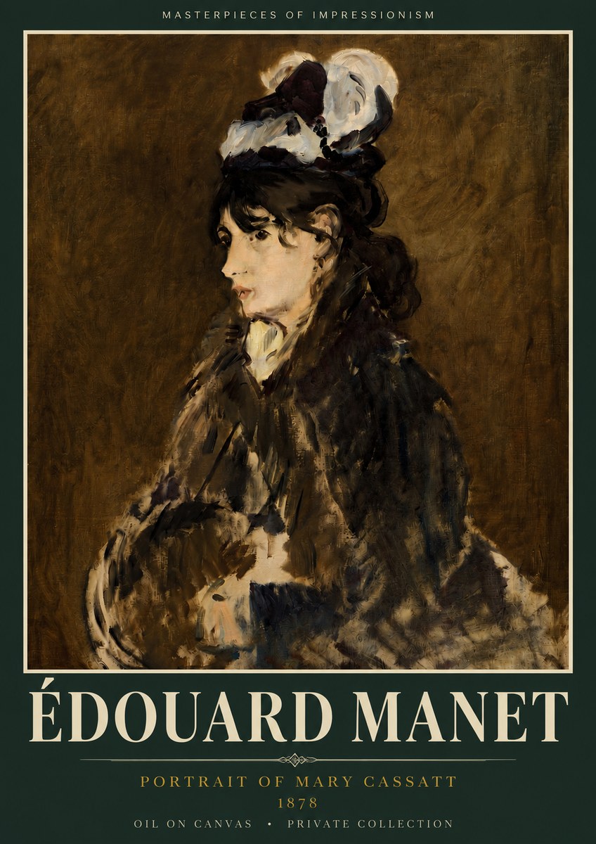 Édouard Manet Young Woman in a Hat V No4 - Póster