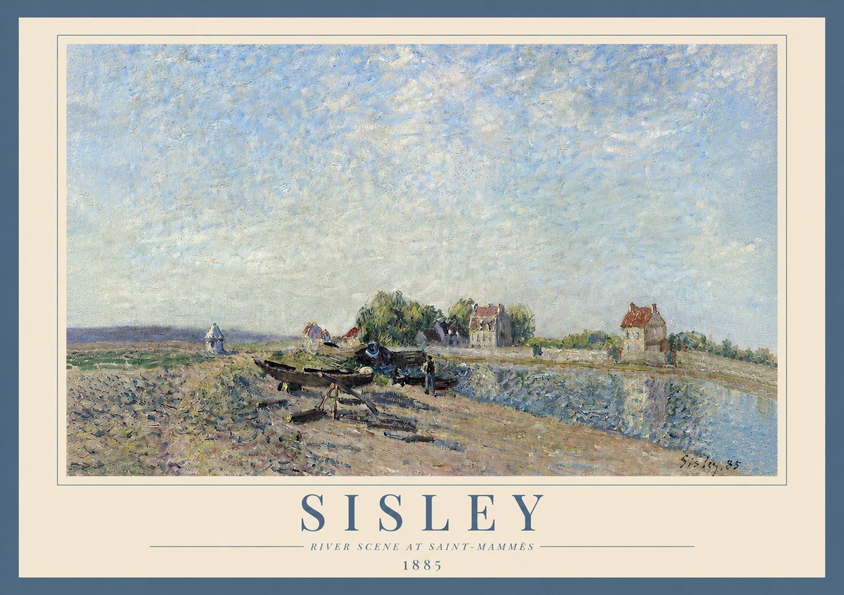 Sisley River Scene at Saint-mammès No3 - Póster