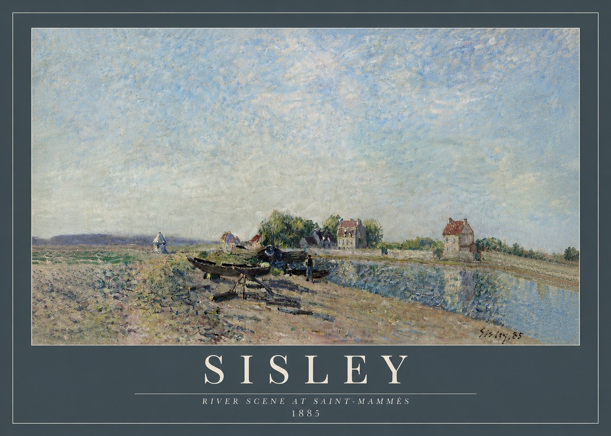 Sisley River Scene at Saint-mammès No4 - Póster