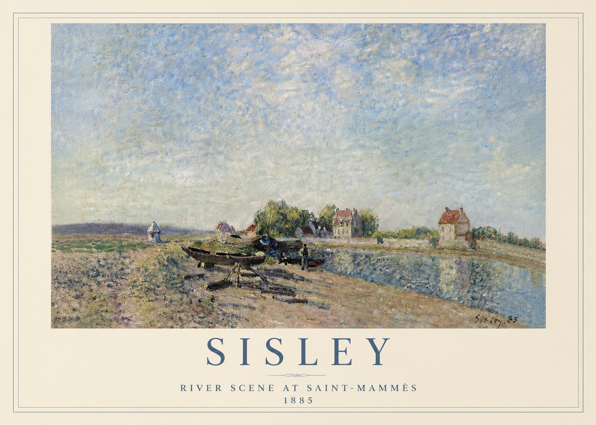 Sisley River Scene at Saint-mammès No5 - Póster