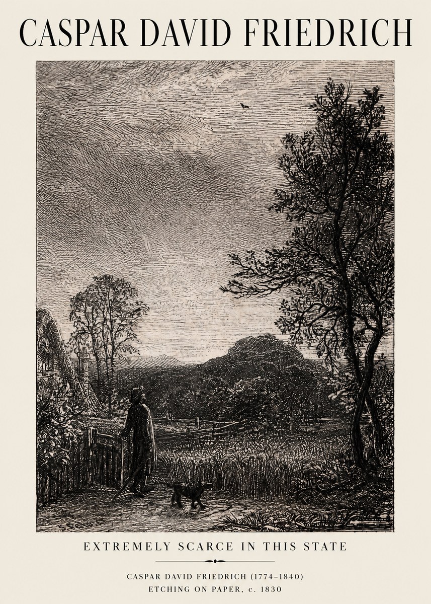 Caspar David Friedrich Extremely Scarce in This State No1 - Póster