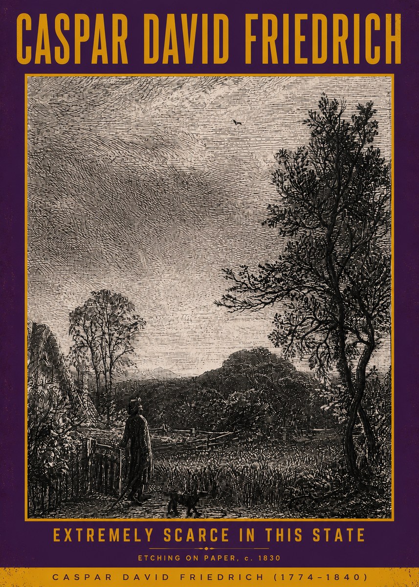Caspar David Friedrich Extremely Scarce in This State No5 - Póster