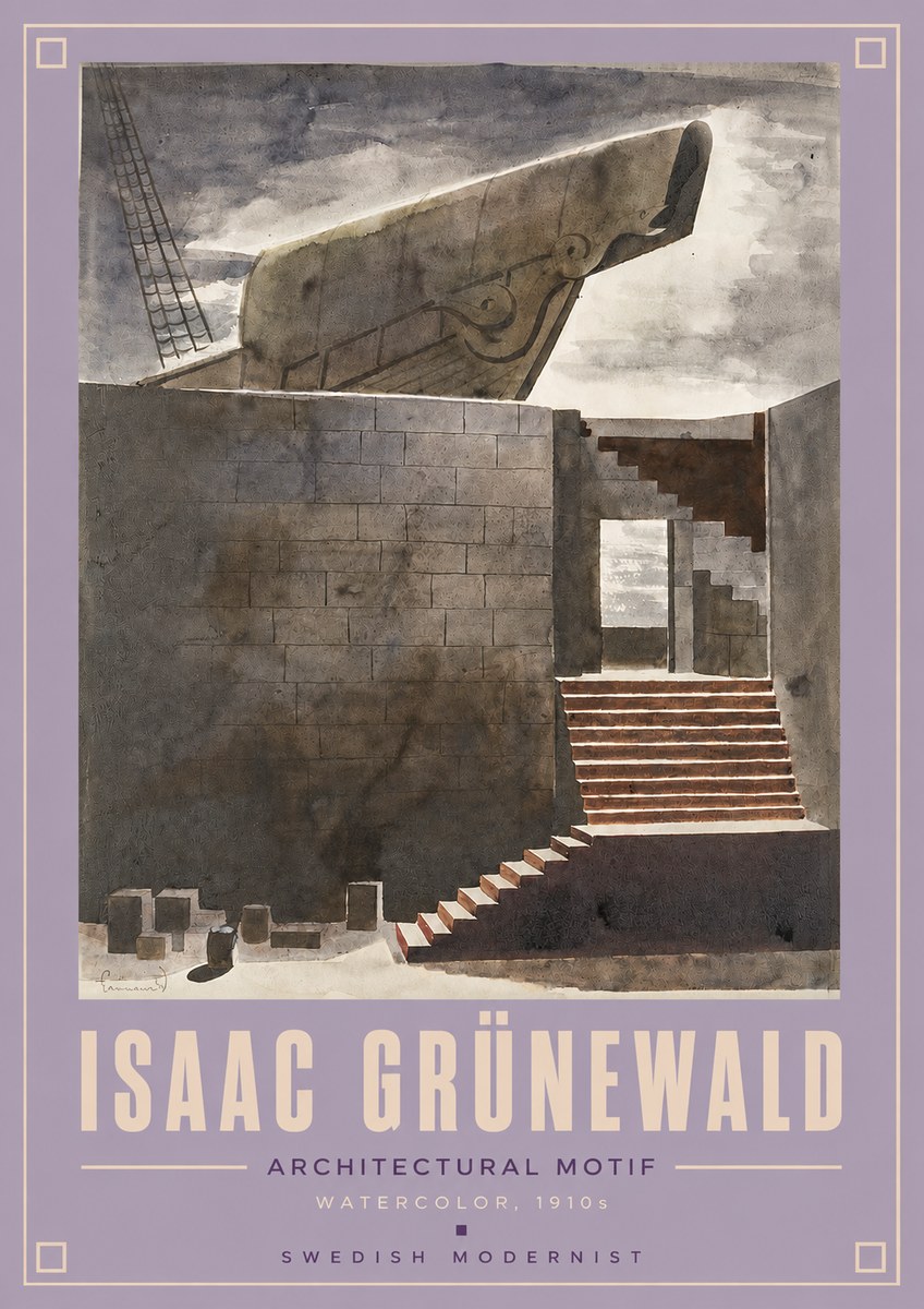 Isaac Grünewald Architectural Motif II No4 - Póster