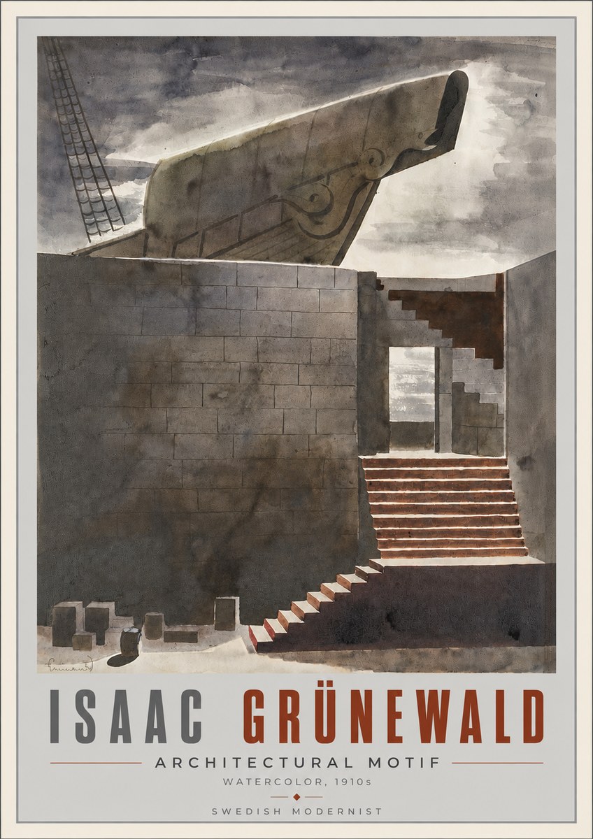 Isaac Grünewald Architectural Motif II No6 - Póster