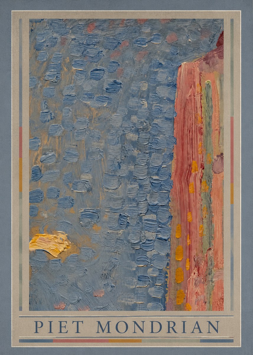 Piet Mondrian Façade in Sunlight No1 - Póster